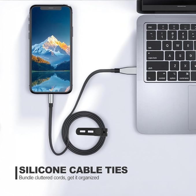 30 Pcs Cable Ties ，Silicone Cable Ties, Reusable Cord Organizer - Image 7