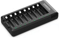 POWEROWL 8 Bay AA AAA Battery Charger, USB High-Speed Charging, Independent Slot by POWEROWL