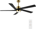 WINGBO 72" DC Ceiling Fan with Lights and 3 Downrods, 5 Carved Wood Blades by HomePage