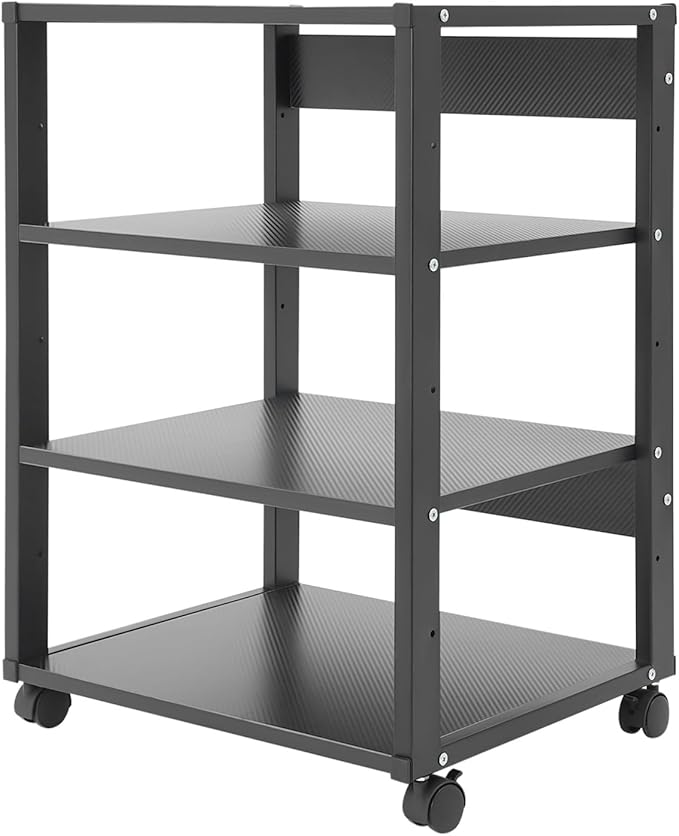 4-Tier AV Media Stand Rack, Mobile & Space-Saving Design, DVD Players, - Image 6