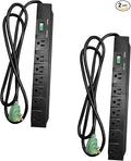GoGreen Power Inc. 7 Outlet Surge Protector, 6FT Cord, 2 Pack by Unknown