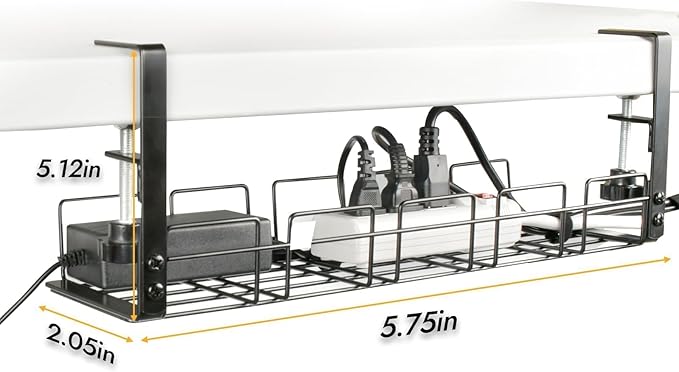 Under Desk Cable Management Tray No Drill - Image 5