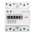 Electric Meter, Single Phase 4P LED DIN-Rail Electricity Power Consumption by Flylin