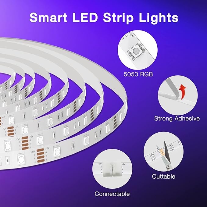 DAYBETTER 65.6ft WiFi Smart Led Lights Strip - Image 7