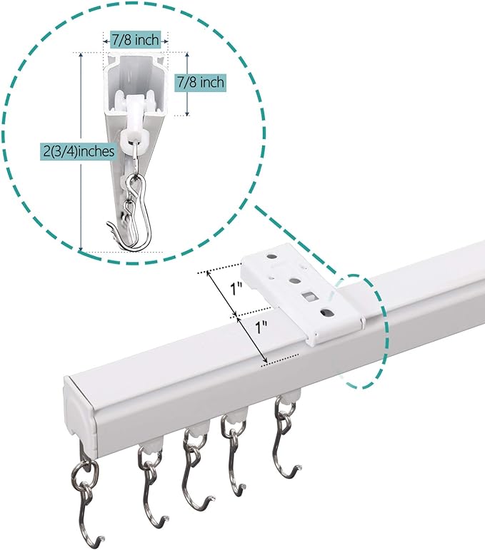 ChadMade Aluminum Ceiling Curtain Track Set - 12ft Adjustable Length - Image 2