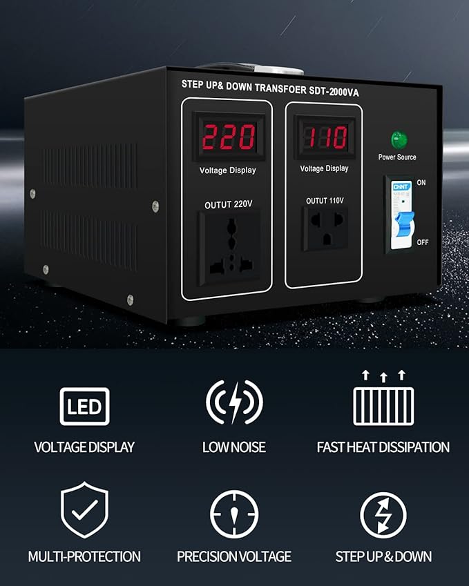 Step UP/Down Transformer 220v to 110v, 2000W 110 to 220 Voltage Converter 120v - Image 4