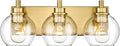 METWET Bathroom Light Fixtures, 3-Light Brushed Gold Vanity Light, Modern Wall by Metwet