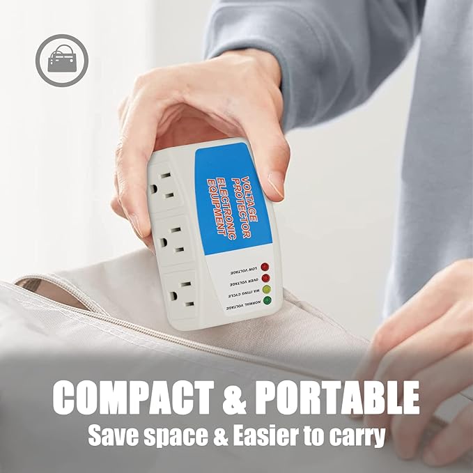 BSEED Surge Protector Home Appliance, 3 Outlet Power Surge Protector, Voltage - Image 5