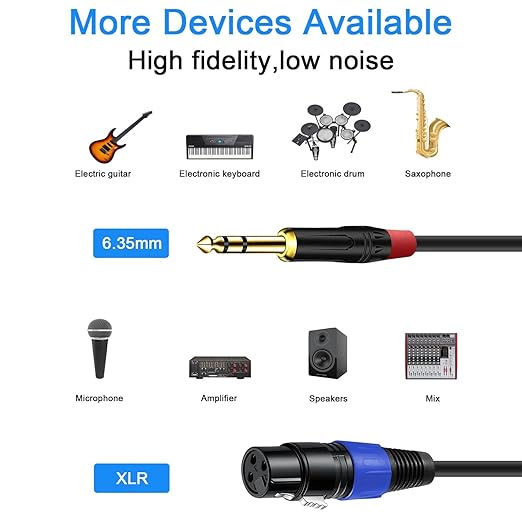Jozzai 6.35mm Dual TRS to XLR Female Cable - Image 4