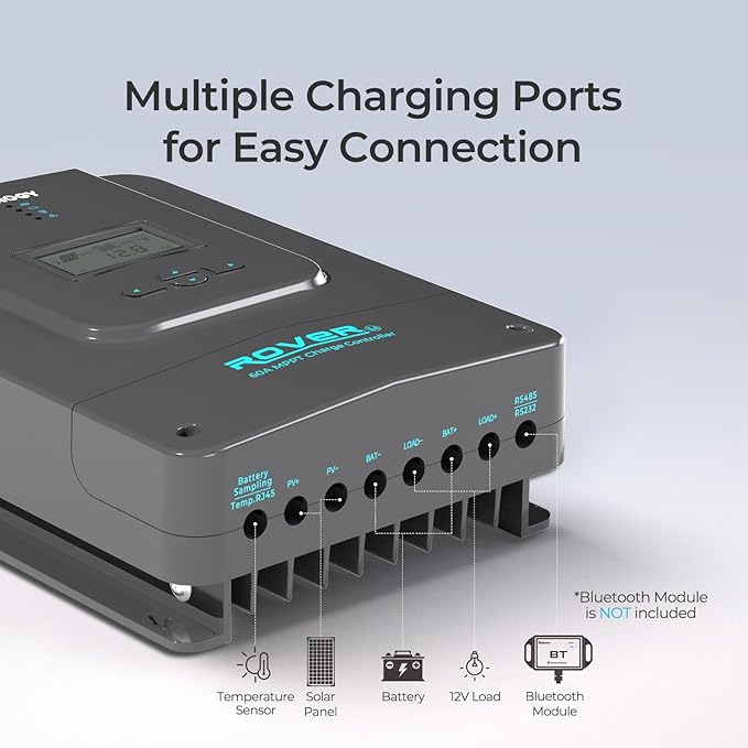 Renogy Charge Controller-Rover 60A MPPT 12V/24V/36V/48V Auto-Detect LCD Display - Image 7