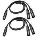 2 Pack XLR Splitter Cable, 1 Female to 2 Male, 5 FT Stereo Mic to L&R Audio by SZLliyxs