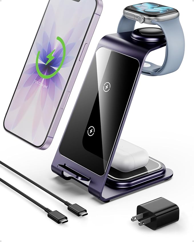 Intoval Aluminum 3 in 1 Wireless Charging Station by Intoval