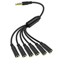 MEIRIYFA 3.5mm Splitter Cable 1 to 6 Ways, 1/8 inch 4-Pole/3-Rings TRRS 1 Male by MEIRIYFA
