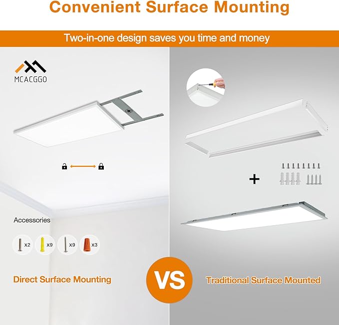 Mcacggo 2x4 FT LED Flat Panel Light Surface Mount 5000K-4000K-3000K Switchable - Image 2