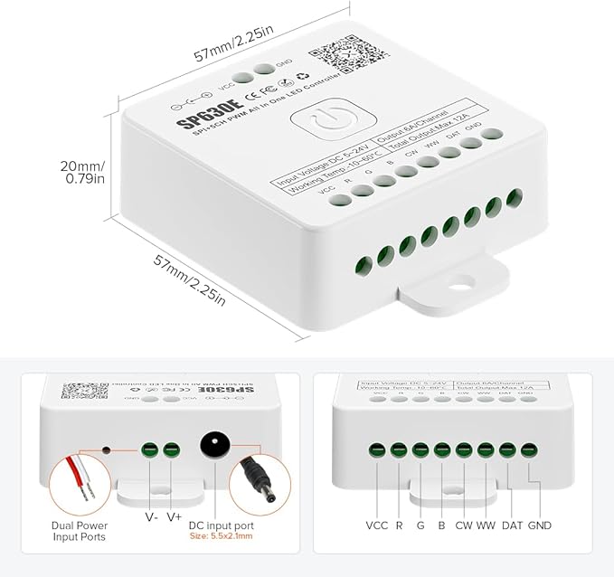 BTF-LIGHTING SP630E Bluetooth Controllers 4 Zones 2.4GHz RF RB2 Remote Kit - Image 7