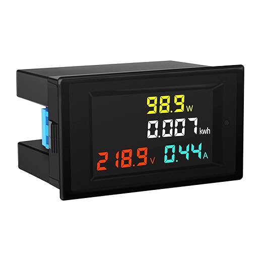 DROK AC Power Meter, AC 80-300V 100A Voltage Current Color LCD Display Panel - Image 2