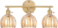 Shenmoyl Bathroom Light Fixtures, 3-Light Brass Vanity Wall Light Over Mirror by Shenmoyl