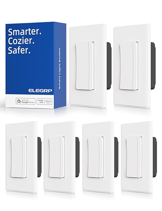 ELEGRP Single Pole Smart Dimmer Light Switch DPR10, 2.4GHz Wi-Fi Dimmer Switch by ELEGRP%7CELEGROUP