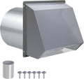8 Inch Hooded Wall Vent with Screen and Damper, Wall Exhaust Vent Cover Cap by JYINCPED