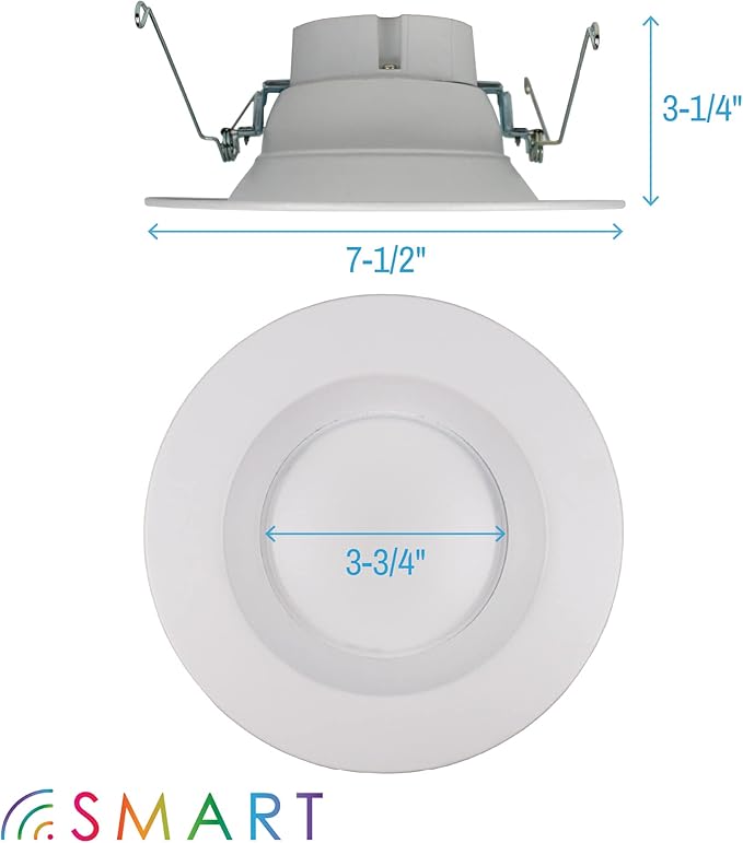 CLEANLIFE 2-Pack Smart LED Recessed Lighting Retrofit Downlight RGB + Tunable - Image 7