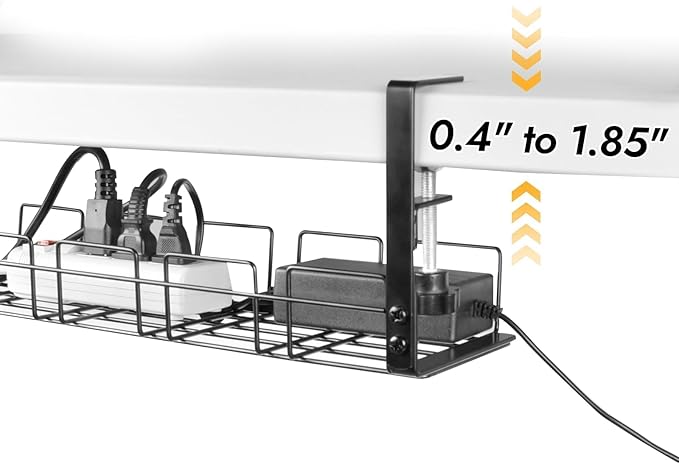 Under Desk Cable Management Tray No Drill 2pack Kit- 15.7'' Long 5.1'' Wide Tray - Image 6