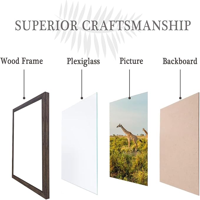 TKYGU 8.5x11 Picture Frame walnut Set of 3, Certificate Frame Poster and Photo - Image 3