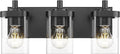 METWET Bathroom Light Fixtures Over Mirror, 3-Light Matte Black Vanity Light by Metwet