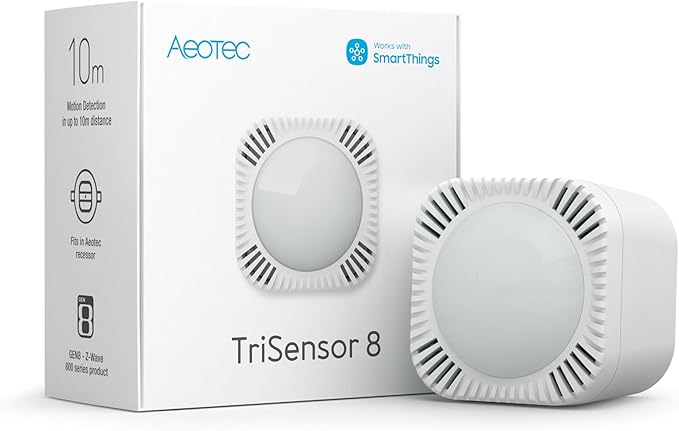 Aeotec TriSensor 8, 800 Series Zwave Motion Sensor, Temperature, Light Sensor by Aeotec