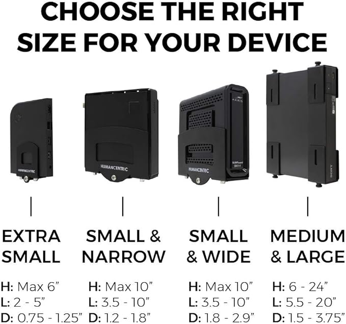 HumanCentric Adjustable Device Wall Mount, Cable Box and Modem Bracket - Image 2