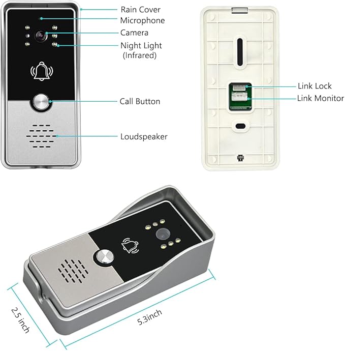 toncont Video Doorbell Intercom System, Wired Video Door Entry System, IR Night - Image 6