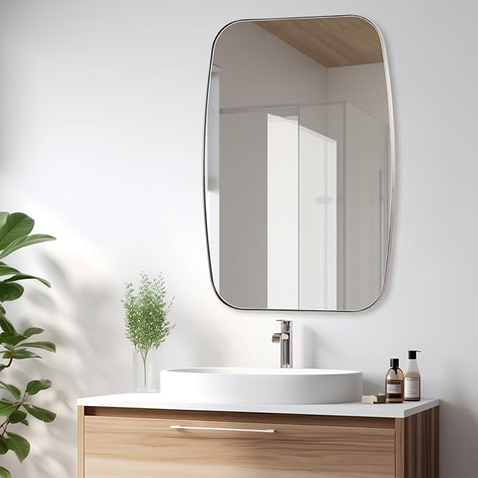 Brushed Nickel Bathroom Mirror, Living Room - Image 5