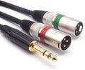 SiYear 1/4" TRS to Dual XLR Male Y Splitter Cable, 6.35mm Quarter inch Stereo by SiYear