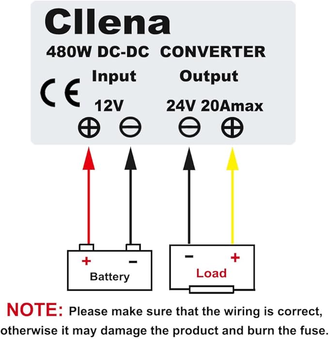 Cllena Waterproof DC/DC 12V Step Up to 24V Boost Converter 20A 480W Voltage - Image 7