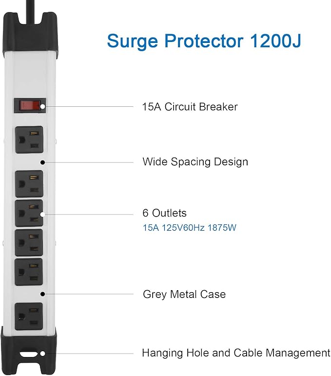 Heavy Duty Power Strip Surge Protector - Image 2