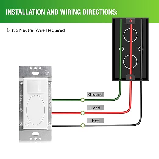 RAYZEEK PIR Motion Sensor Light Switch, Single-Pole Motion Activated Wall Switch - Image 4