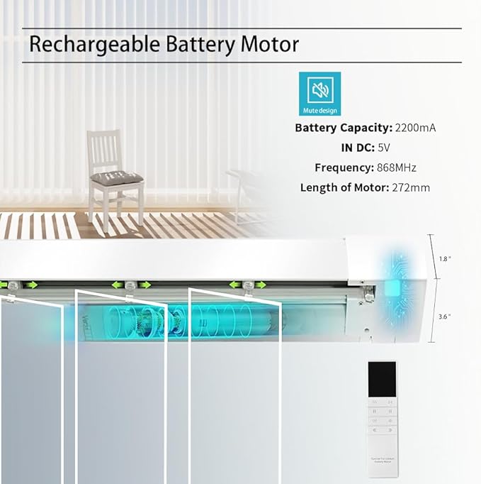 Blindify Motorized Vertical Blinds, Light Filtering Sliding Door Shades - Image 5