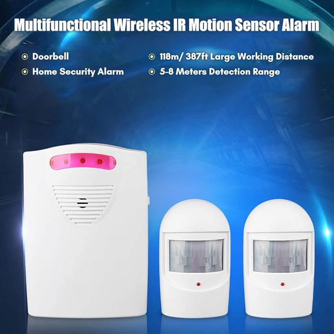 Wennzy Multifunctional Wireless Driveway Alarm IR Motion Sensor Alarm Doorbell - Image 2