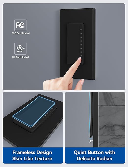 ELEGRP Single Pole Smart Dimmer Light Switch DPR10, 2.4GHz Wi-Fi Dimmer Switch - Image 2
