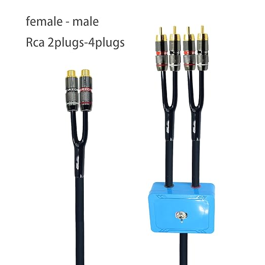 20ft Sound Channel swicher 2 Female to 4 Male RCA Switch Selector 2 in 1 Out - Image 2