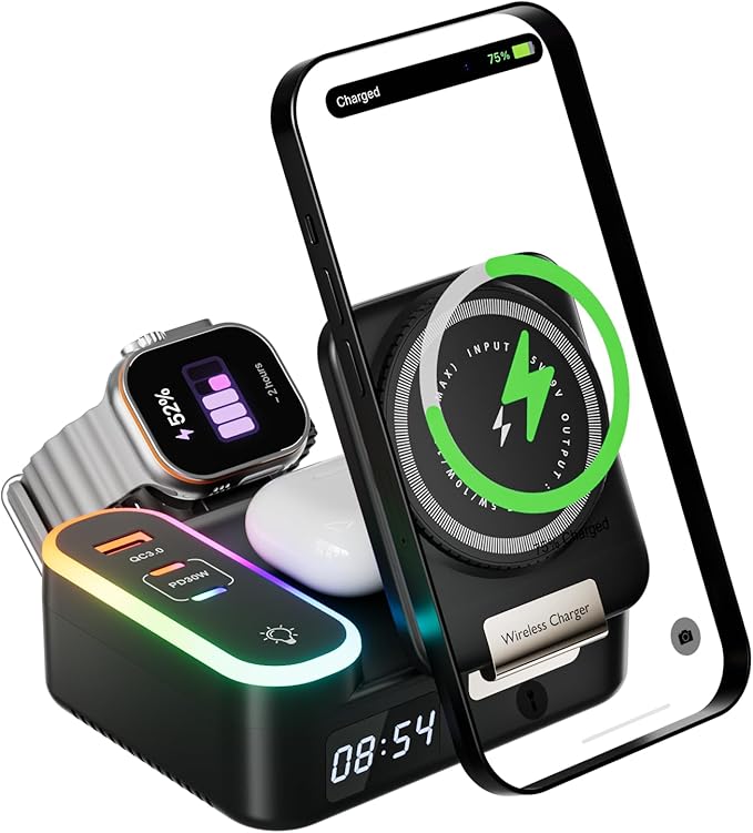 Qi2 Wireless Charger 8in1 Magnetic Wireless Charger Fast Charging Station - Image 9