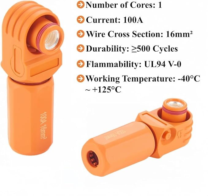 1 Set Battery Energy Storage Connector 100A 16mm² High Current HV Connectors - Image 3