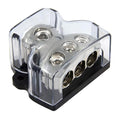 RKURCK 3 Way Power Distribution Block, 0/2/4 AWG Gauge in, 4/8/10 Gauge Out by RKURCK