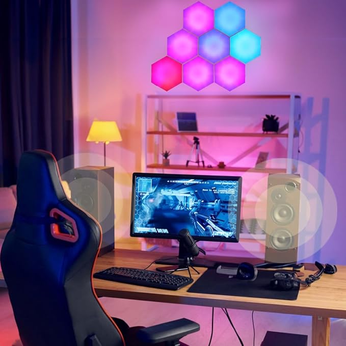 HEDCINLT Smart Hexagon Lights DIY Hexagon Led Light App & Remote Controlled & - Image 6