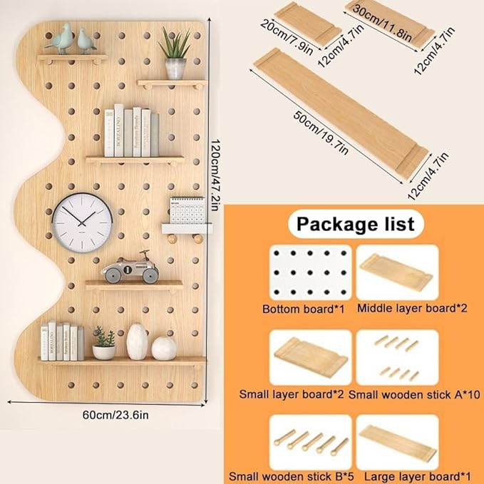 Natural Wood Wall Organizer - Image 2