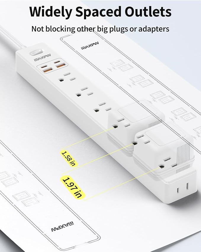 2 Pack Power Strip Surge Protector - Image 3
