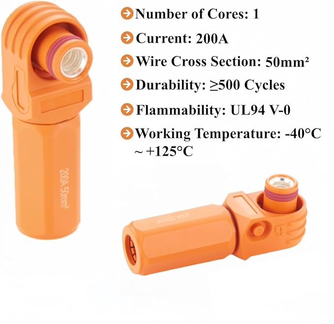 1 Set Battery Energy Storage Connector 200A 50mm² High Current HV Connectors - Image 3
