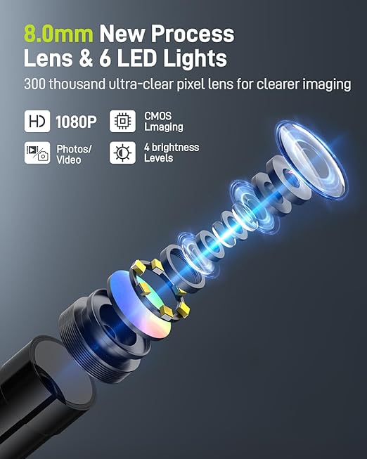 Borescope Inspection with Light, Industrial Endoscope Camera with 4.3” HD Screen - Image 3