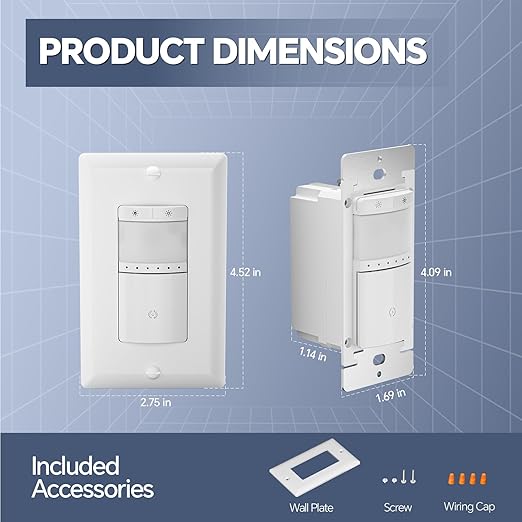 ECOELER Motion Sensor Dimmer Switch, Digital Dimmer Light Switches - Image 8