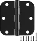 12 Pack Anti Squeak Matte Black Door Hinges 3.5 Inch 5/8" Radius Interior by TDCHINGES