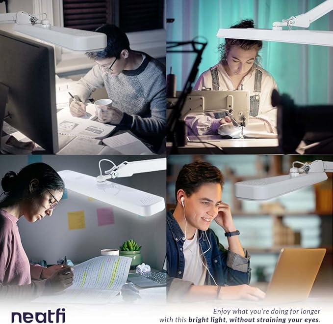 Neatfi XL 2, 500 Lumens LED Task Lamp, 22 Inches Wide, Eye-Caring, Desk Light - Image 2